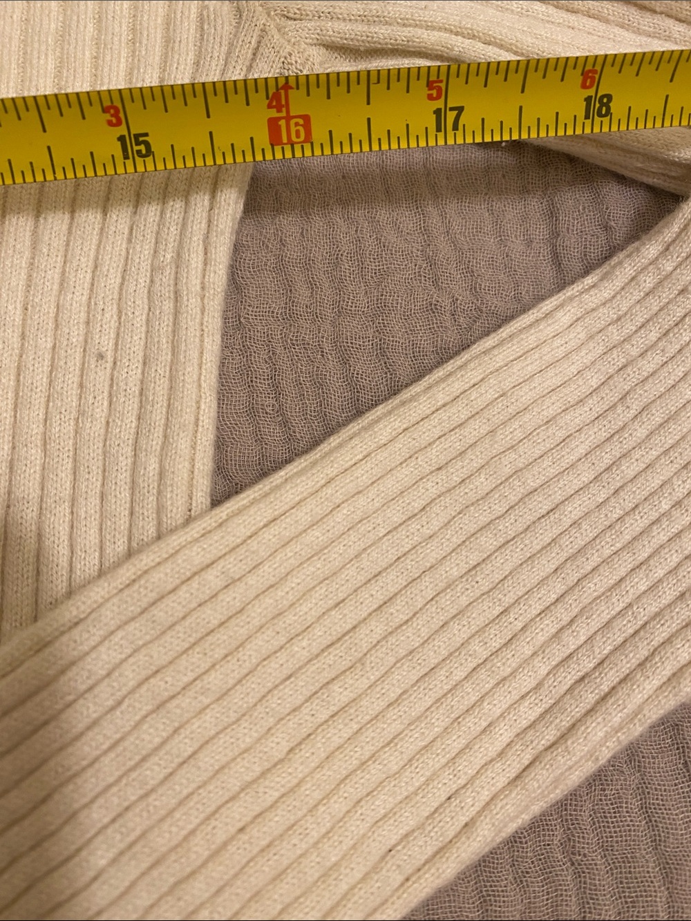 Everlane Cream Ribbed Tie-Front Cropped Cardigan. Size S - Picture 6 of 8